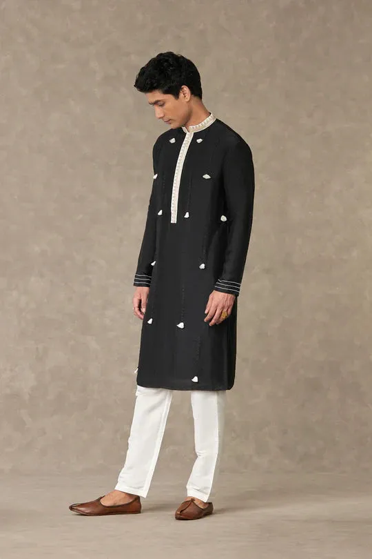 Black Tassel Kurta With Pants