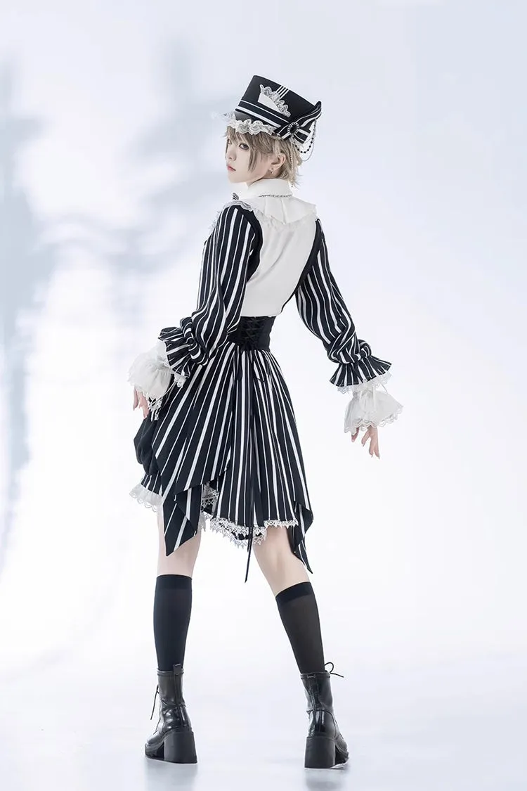Black/White Wonderful Trick Print Lace Ouji Fashion Elegant Lolita Blouse