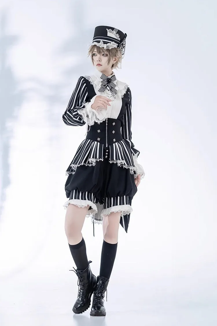 Black/White Wonderful Trick Print Lace Ouji Fashion Elegant Lolita Blouse