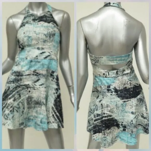 BNWT Parker Blue Leona Printed Fit-&amp;-flare…