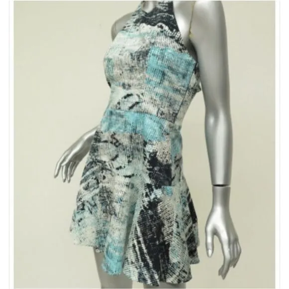 BNWT Parker Blue Leona Printed Fit-&amp;-flare…