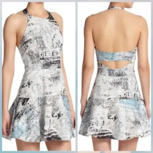 BNWT Parker Blue Leona Printed Fit-&amp;-flare…