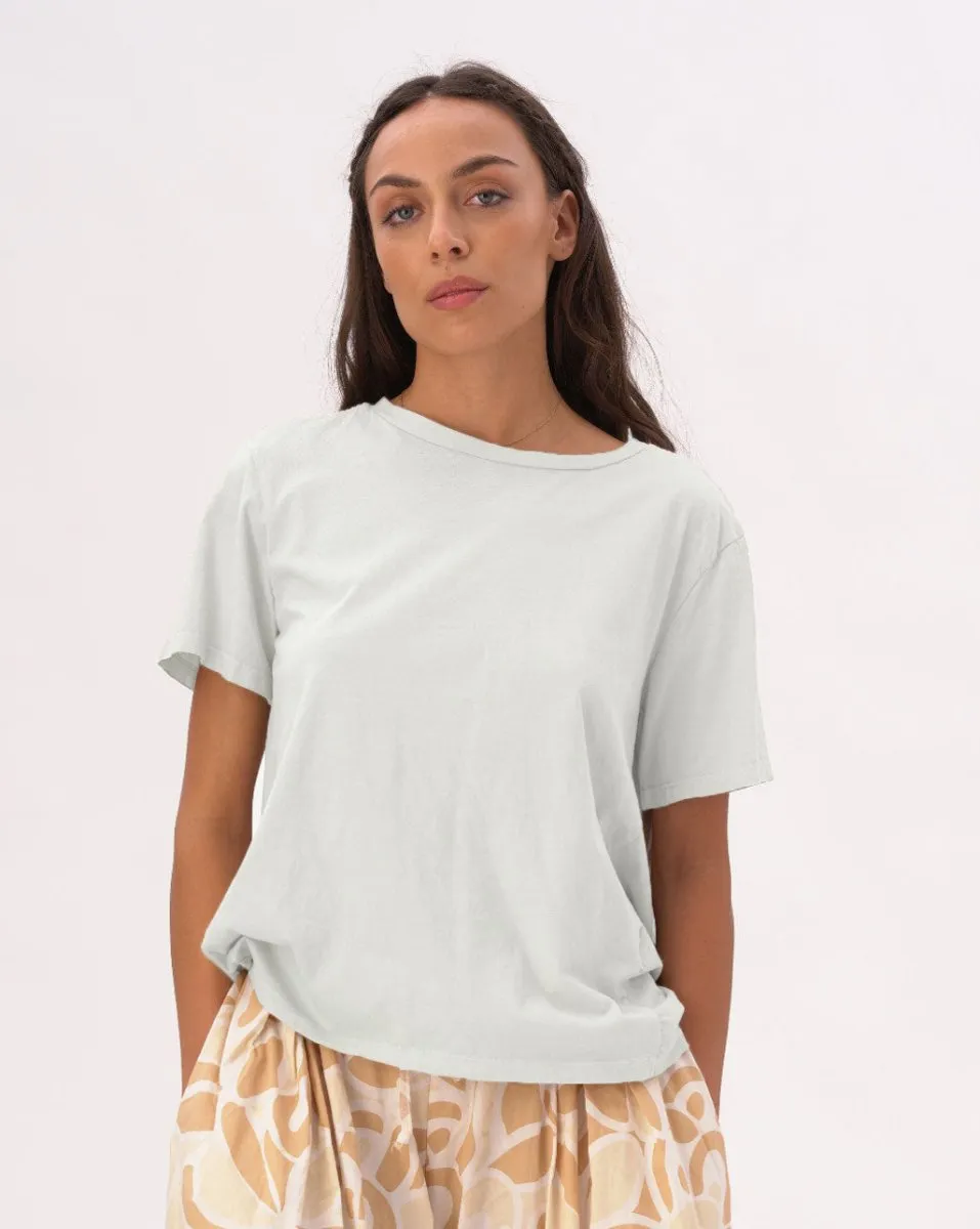 Boat Neck Organic Cotton Short Sleeve T-Shirt