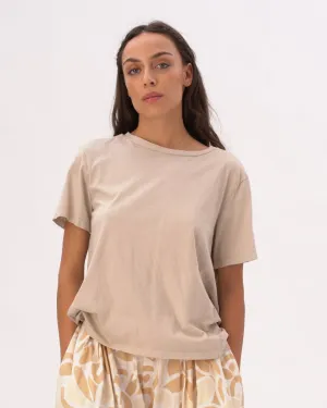 Boat Neck Organic Cotton Short Sleeve T-Shirt