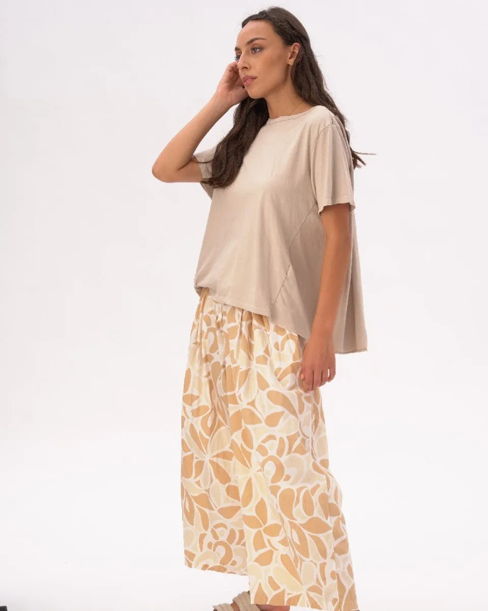 Boat Neck Organic Cotton Short Sleeve T-Shirt