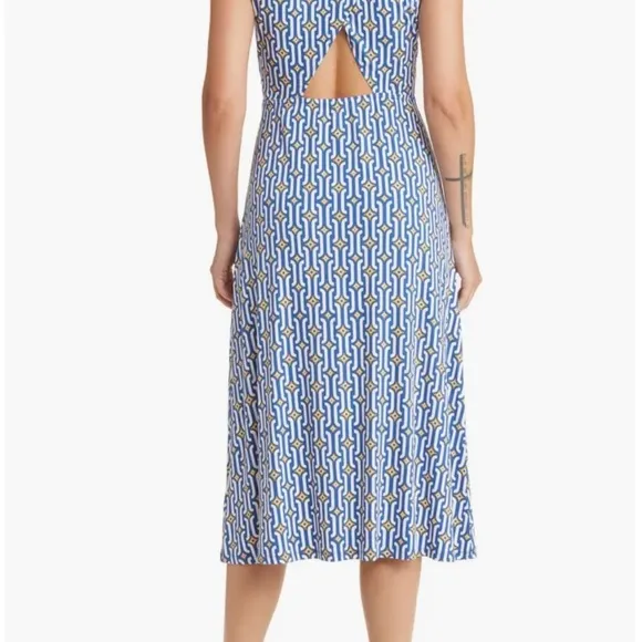 Boden Print Cutout Fit And Flare Dress Link Print  Size 20-22R Sleeveless NWT