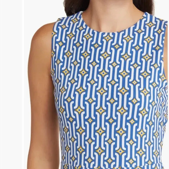 Boden Print Cutout Fit And Flare Dress Link Print  Size 20-22R Sleeveless NWT