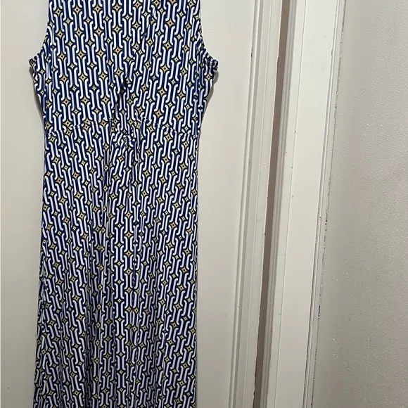 Boden Print Cutout Fit And Flare Dress Link Print  Size 20-22R Sleeveless NWT