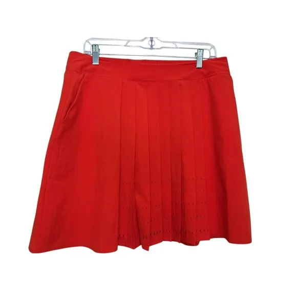 Bogner Venja Skirt Womens 10 Large Orange Pleated Golf Tennis Preppy Athleisure
