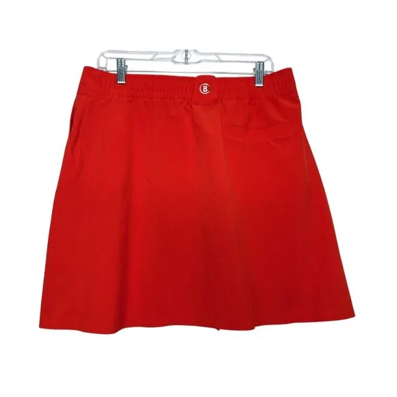 Bogner Venja Skirt Womens 10 Large Orange Pleated Golf Tennis Preppy Athleisure