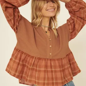 Breaking Plaid Top