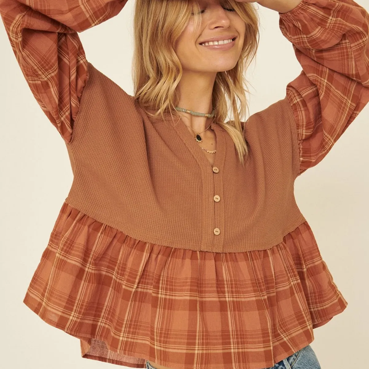 Breaking Plaid Top