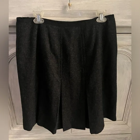 Brooks‎ Brothers 346 A-Line Pleated Grey Wool Skirt Career
