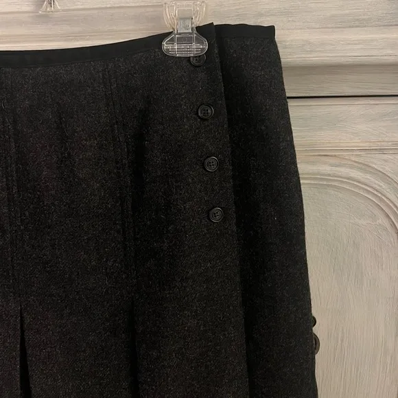 Brooks‎ Brothers 346 A-Line Pleated Grey Wool Skirt Career