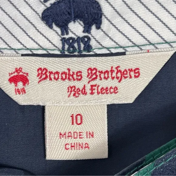 Brooks Brothers Red Fleece navy Skirt Size 10 Wool Pleated preppy academia mini