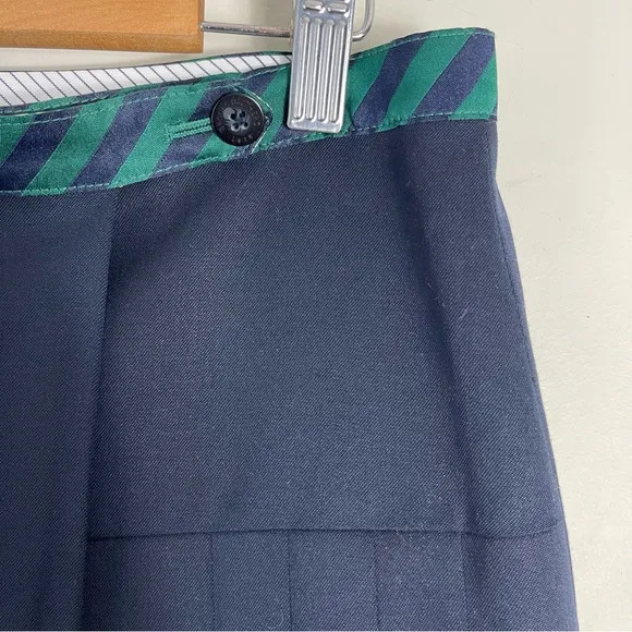 Brooks Brothers Red Fleece navy Skirt Size 10 Wool Pleated preppy academia mini