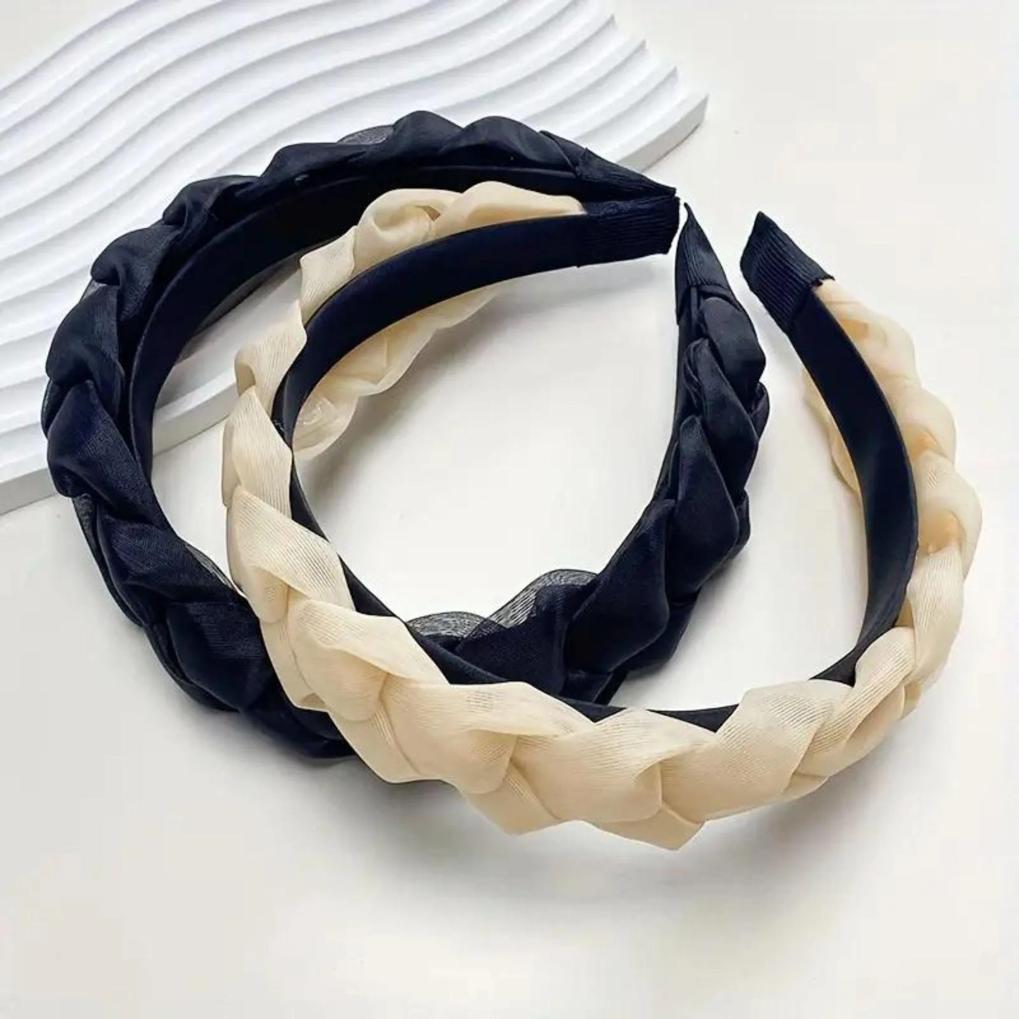 Brown Mesh Braided Headband