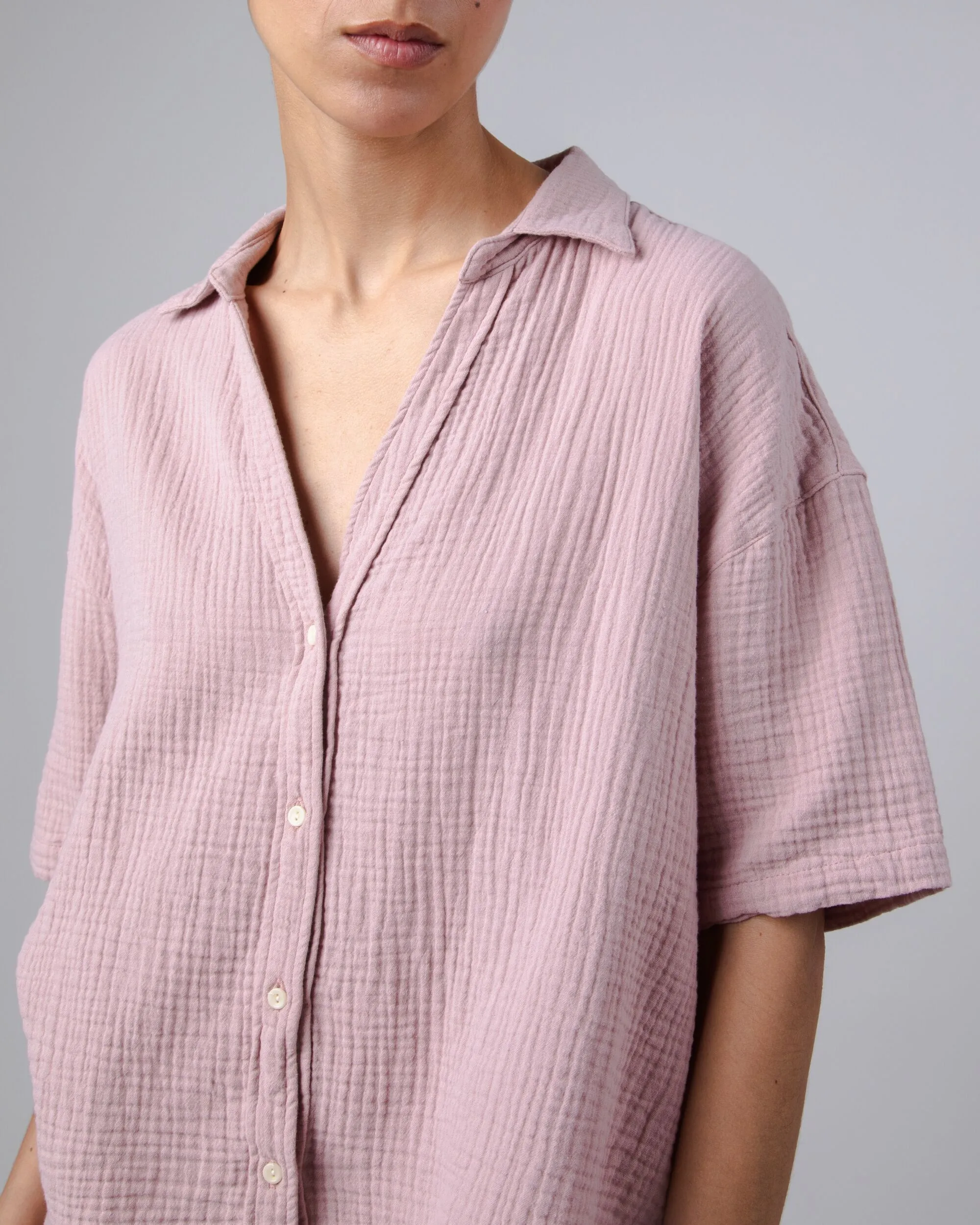 Bubble Cropped Blouse Pink