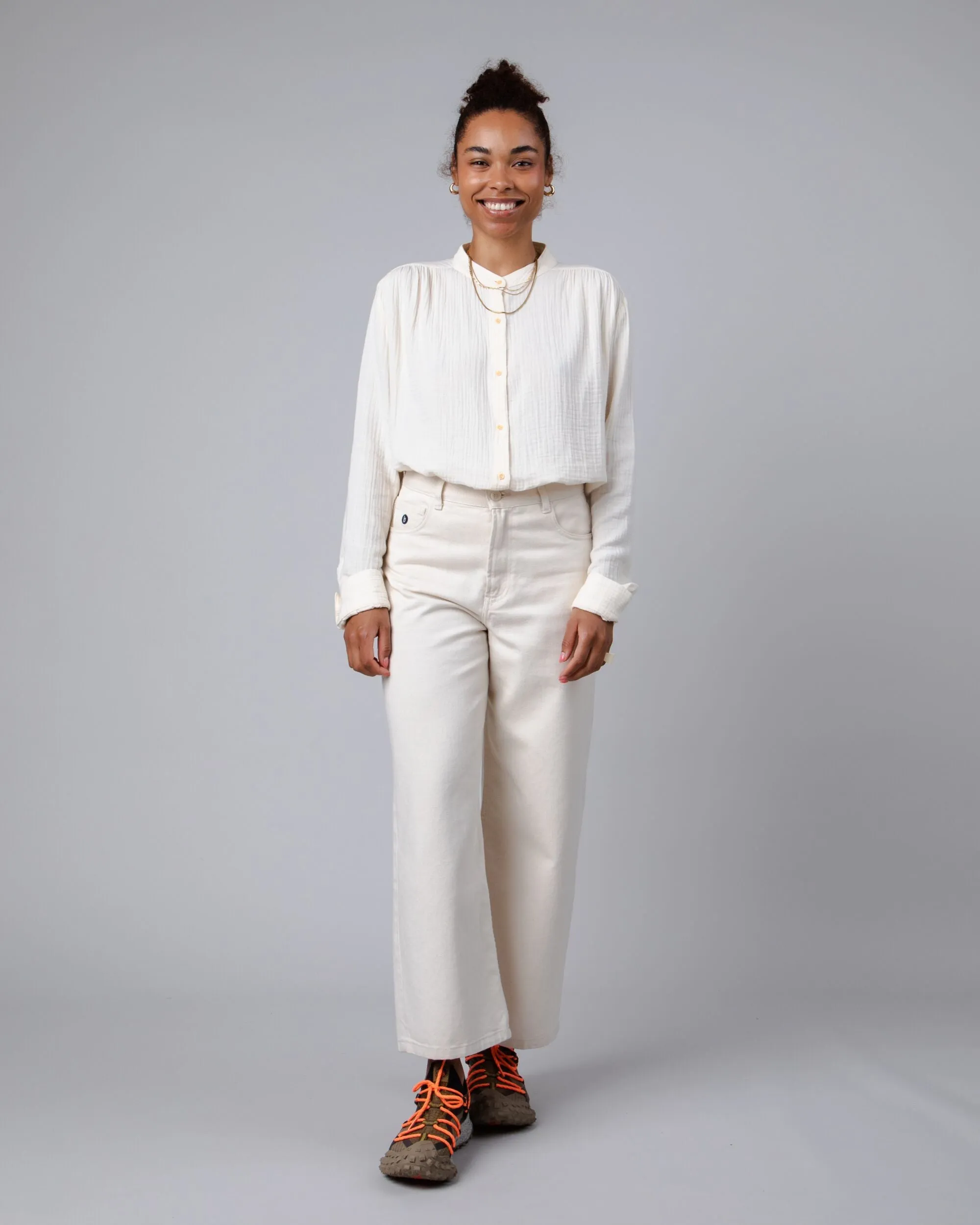 Bubble Mao Blouse Ecru