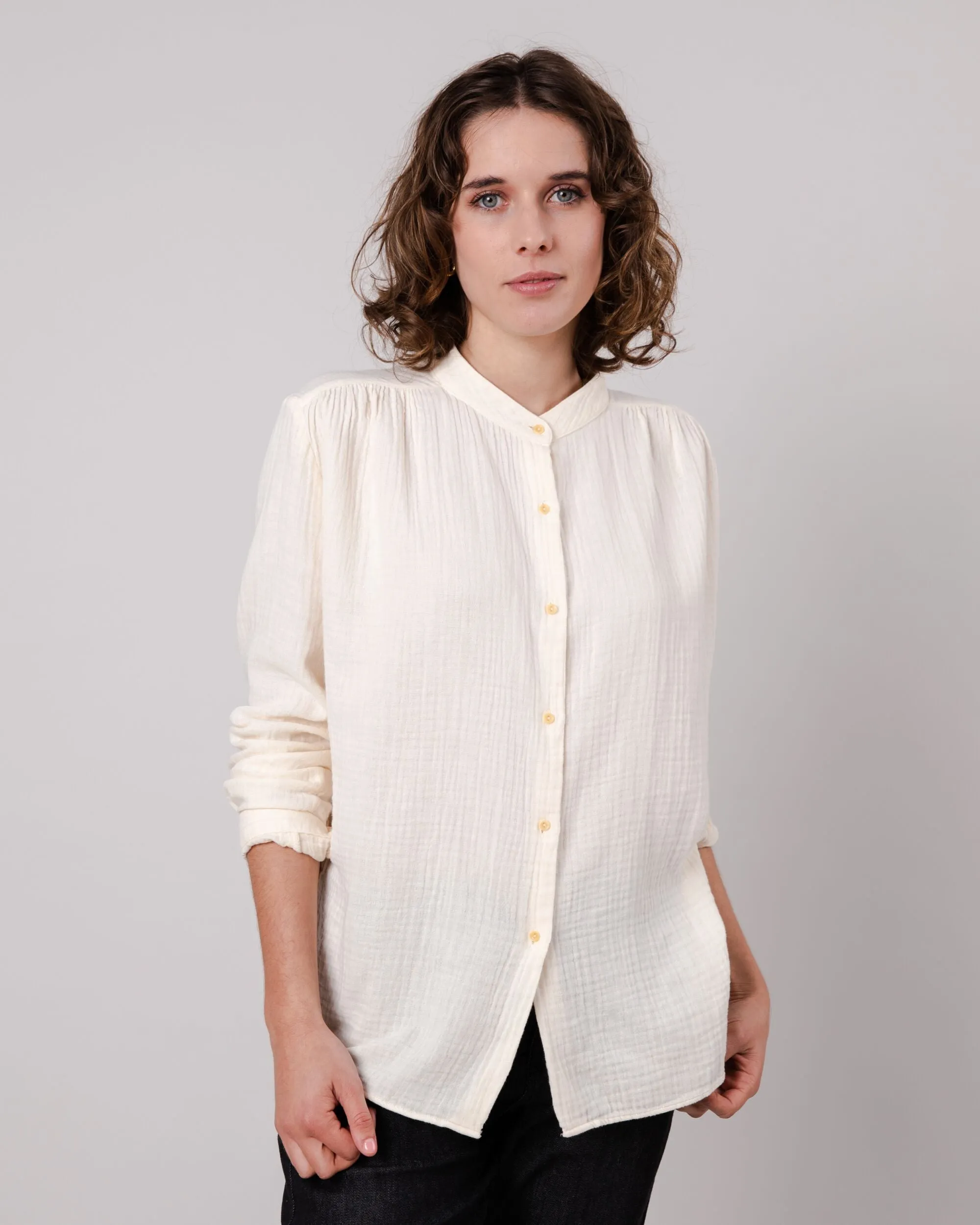 Bubble Mao Blouse Ecru