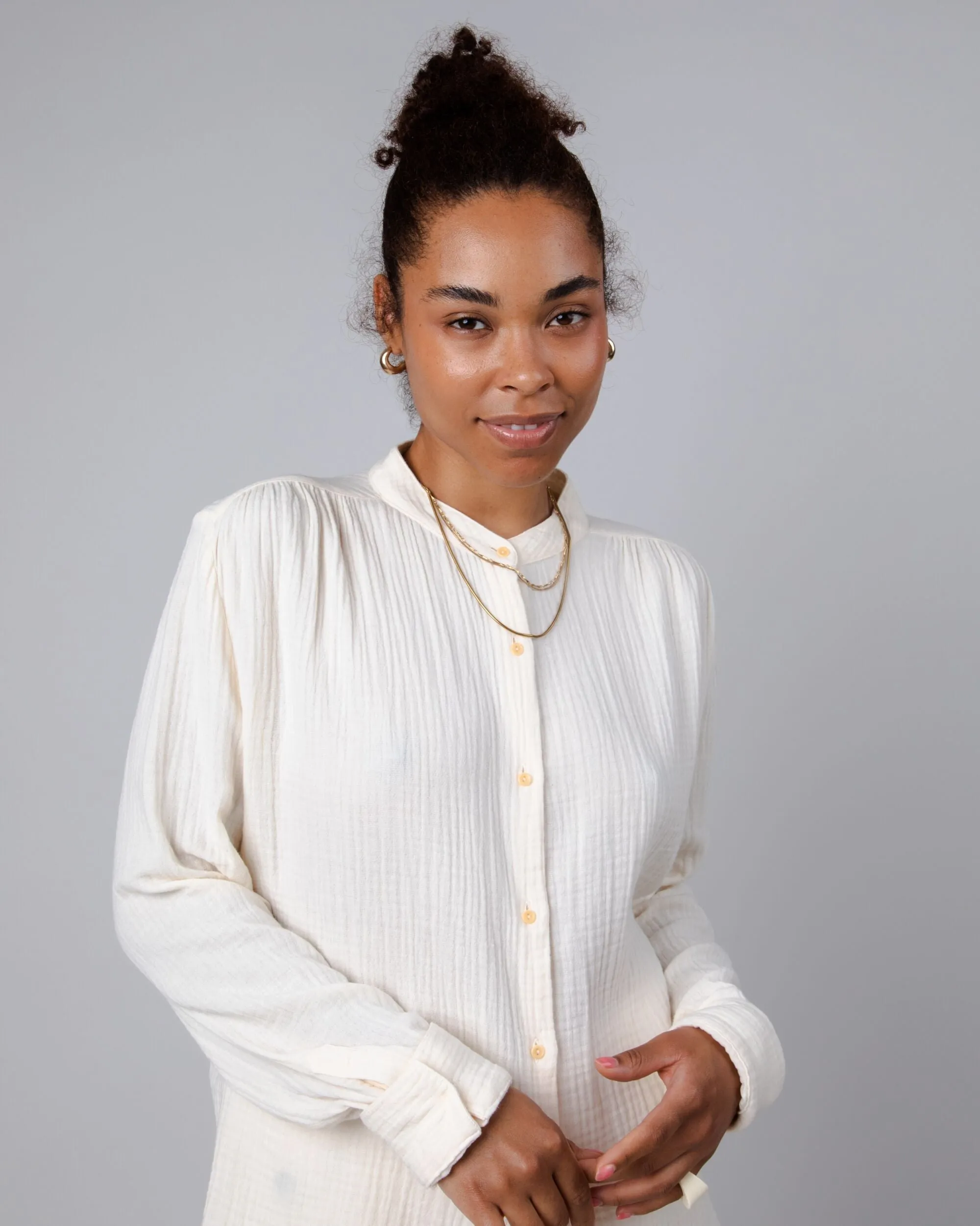 Bubble Mao Blouse Ecru