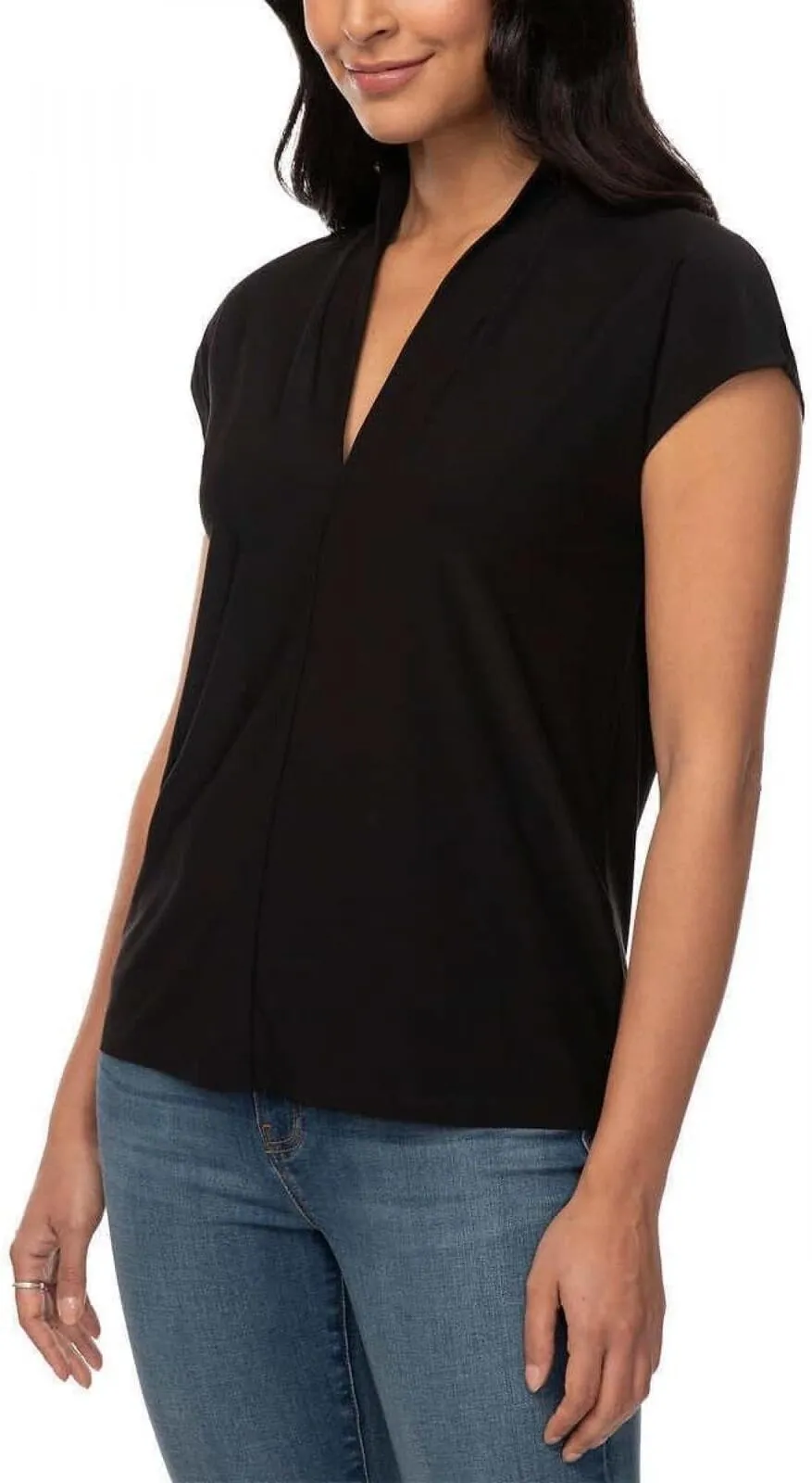 Buffalo David Bitton Ladies V-Neck Comfort Fit Cap Sleeves Blouse 1758488