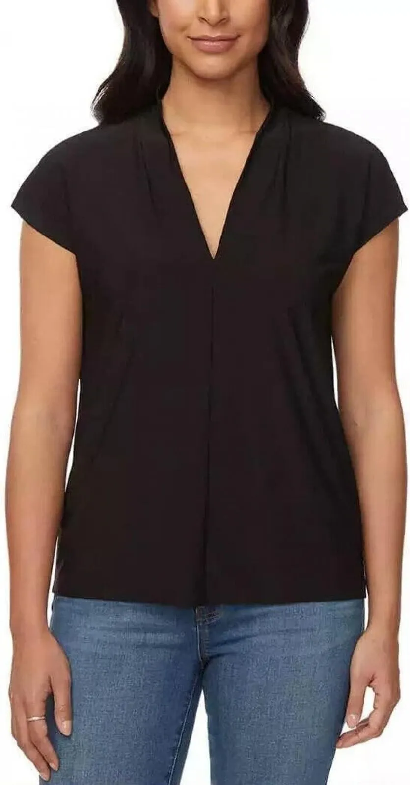Buffalo David Bitton Ladies V-Neck Comfort Fit Cap Sleeves Blouse 1758488