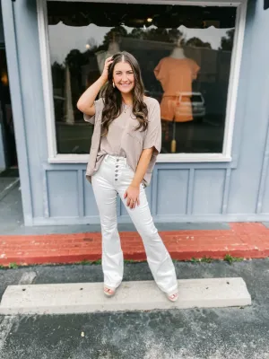 Button Up White Flares