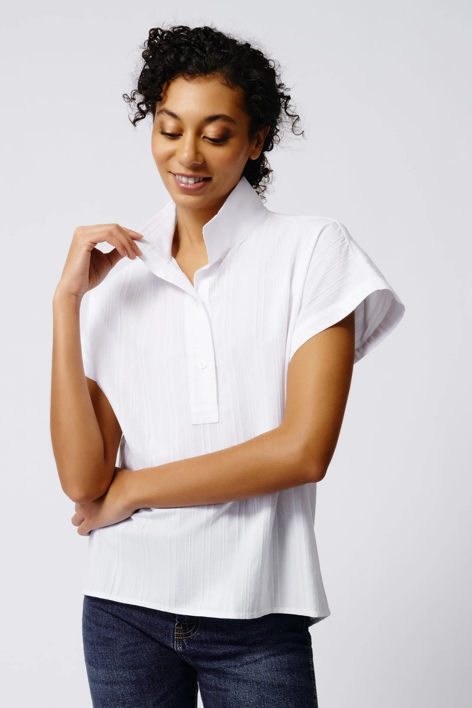 Cabana Shirt - White Stripe