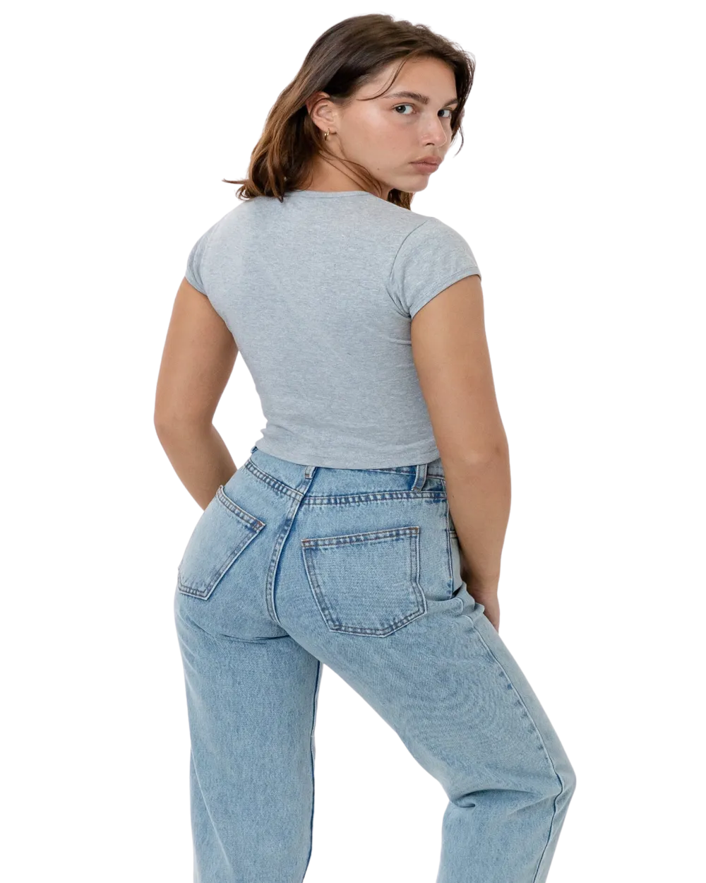 CAP SLEEVE BABY RIB CROP TOP