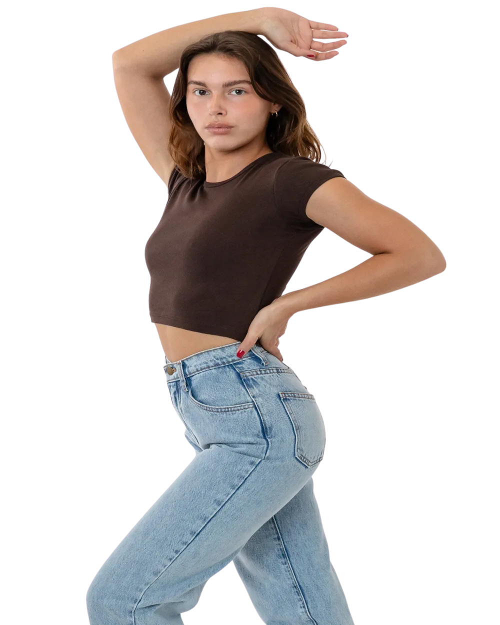 CAP SLEEVE BABY RIB CROP TOP