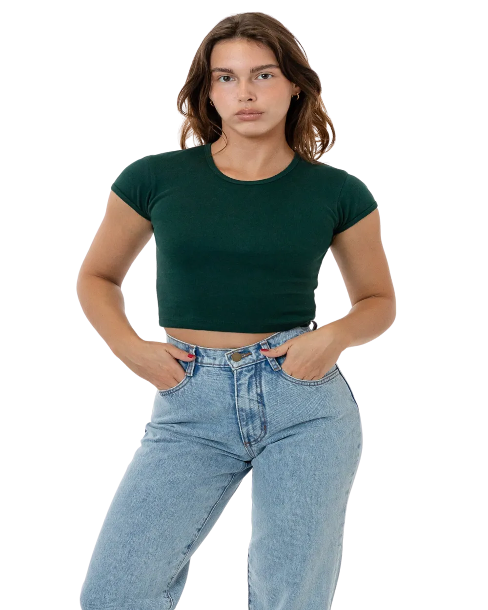 CAP SLEEVE BABY RIB CROP TOP