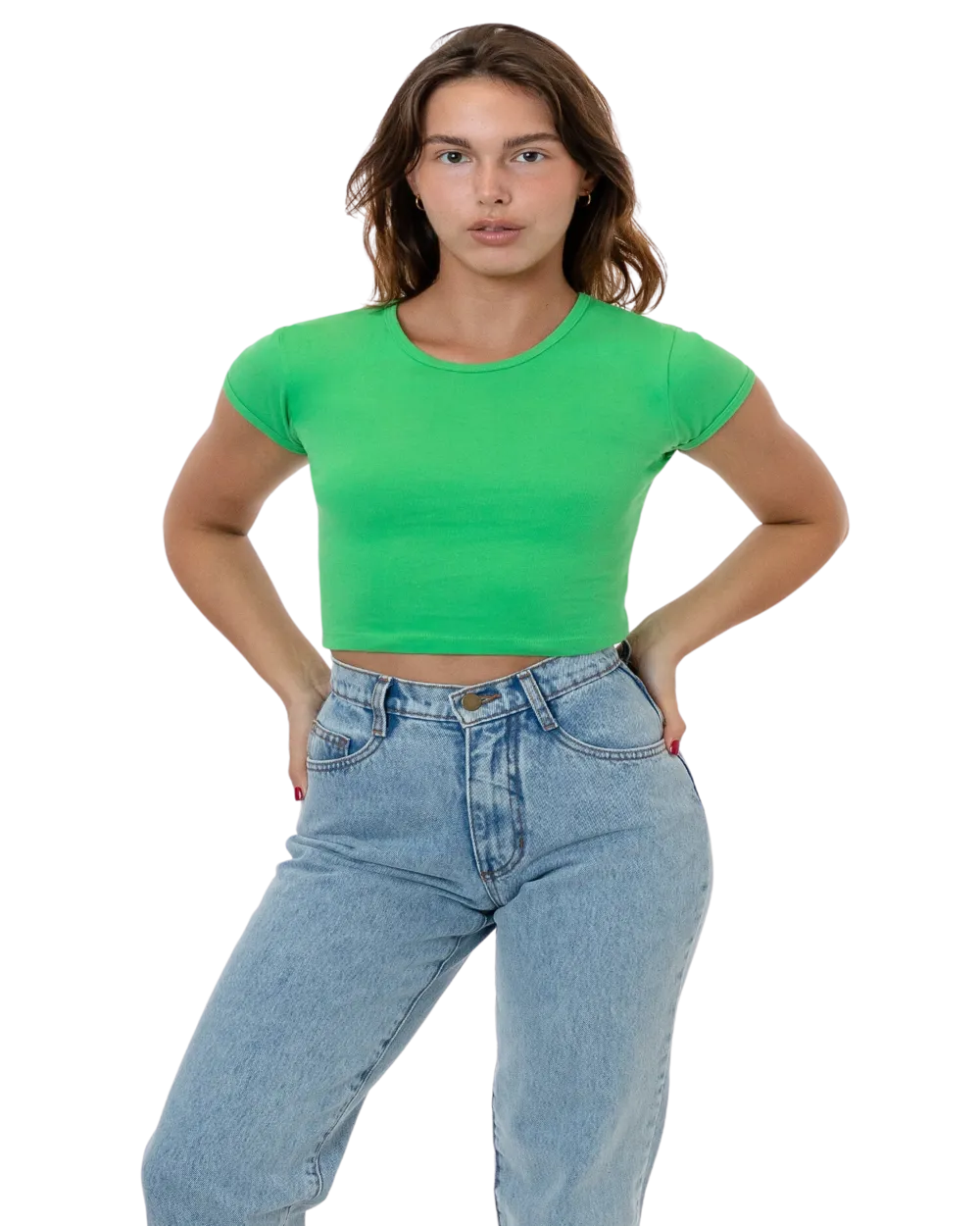 CAP SLEEVE BABY RIB CROP TOP