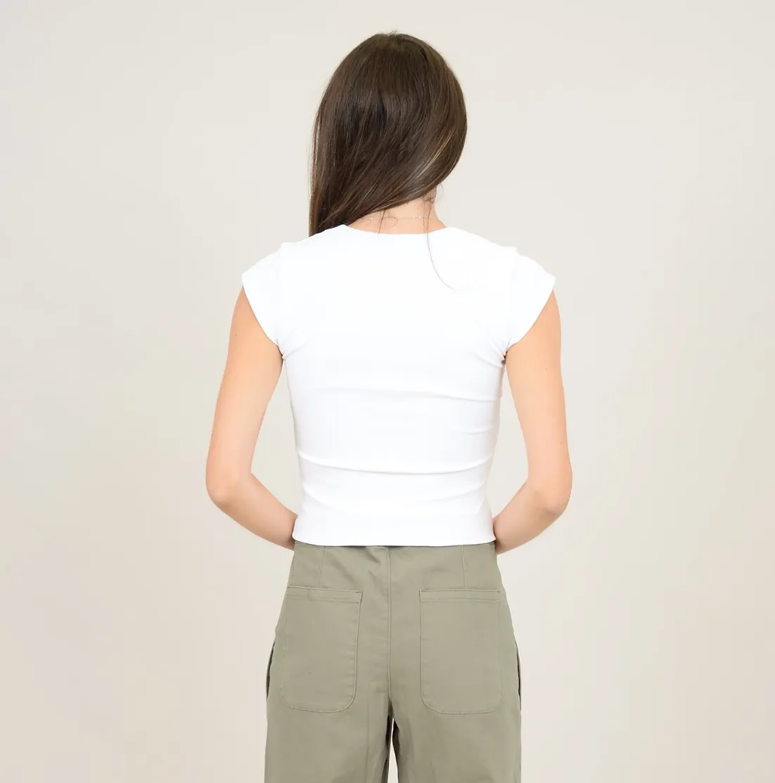 Cap Sleeve Top-White