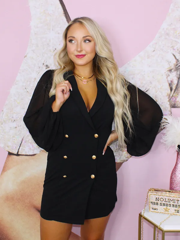 CEO Vibes Blazer Dress, Black