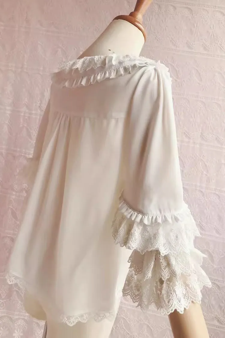 Chiffon Doll Collar Long Sleeves Sweet Lolita Blouse 3 Colors