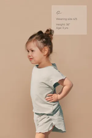 Children's Lettuce Hem Top - Sage