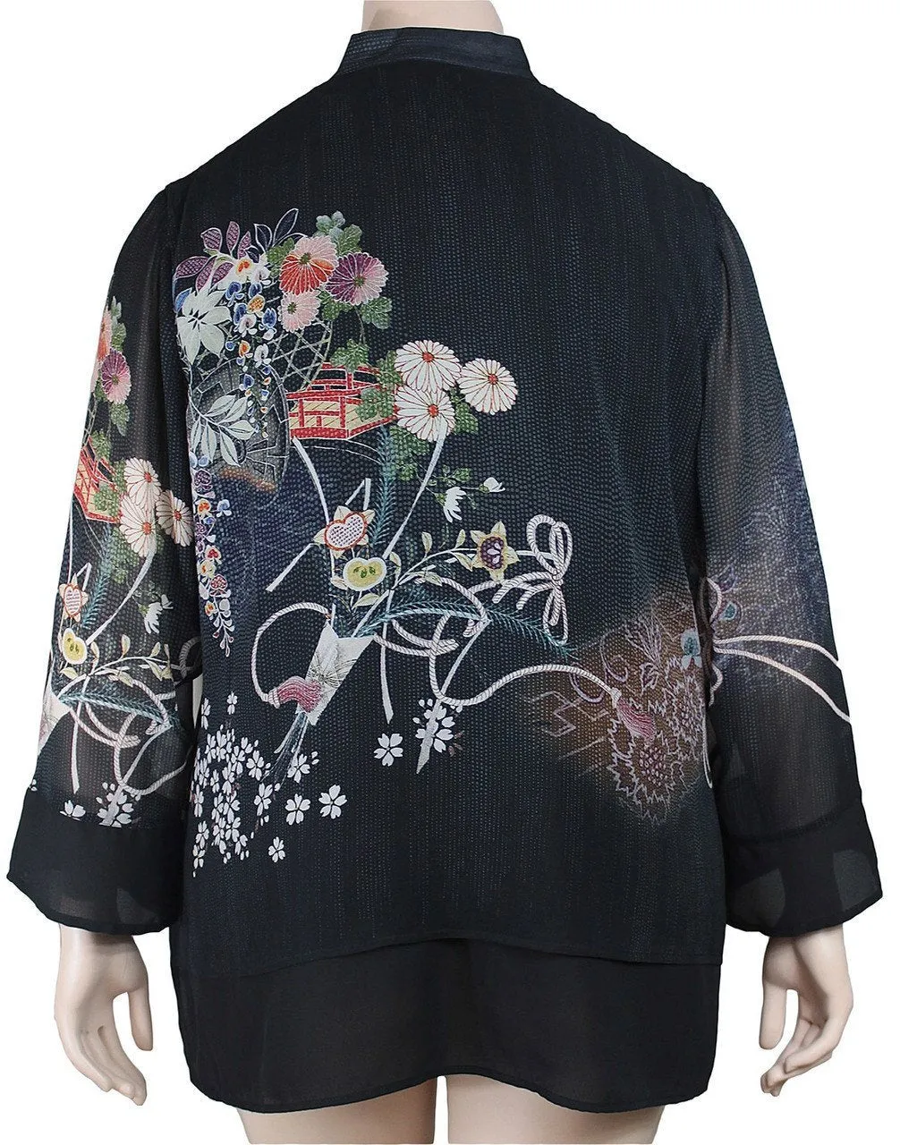 Citron Silk Mandarin Collar Blouse