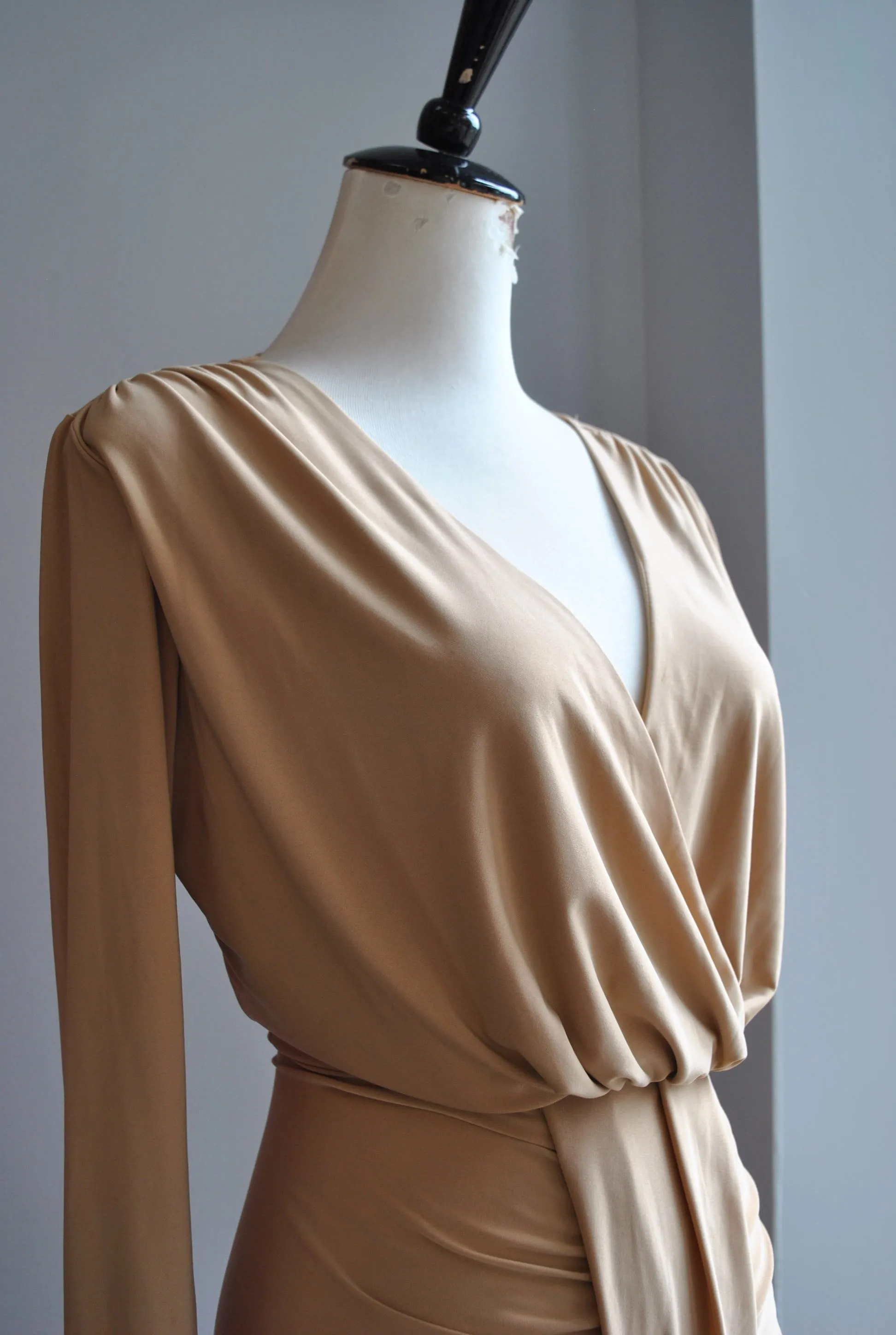 CLEARANCE - BEIGE FIT MIDI DRESS