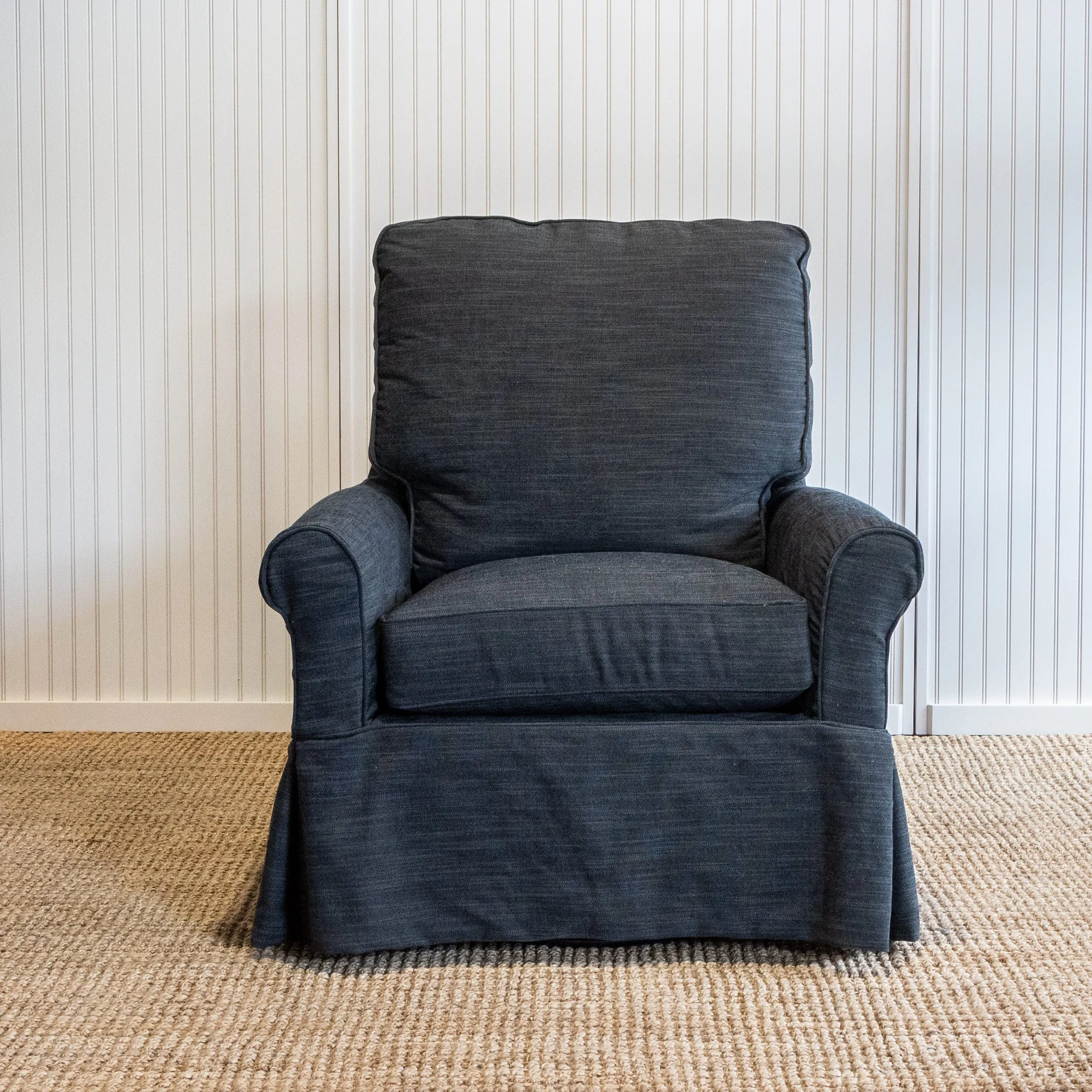 Coastal XL Slipcovered Swivel Glider
