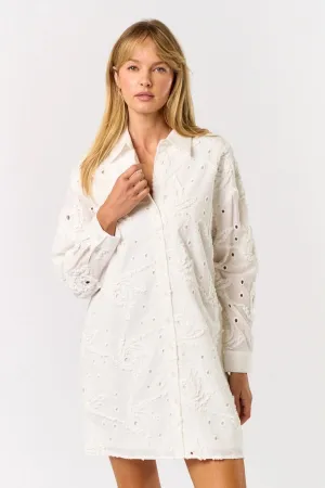 COLLAR LONG SLEEVE BUTTON DOWN DRESS
