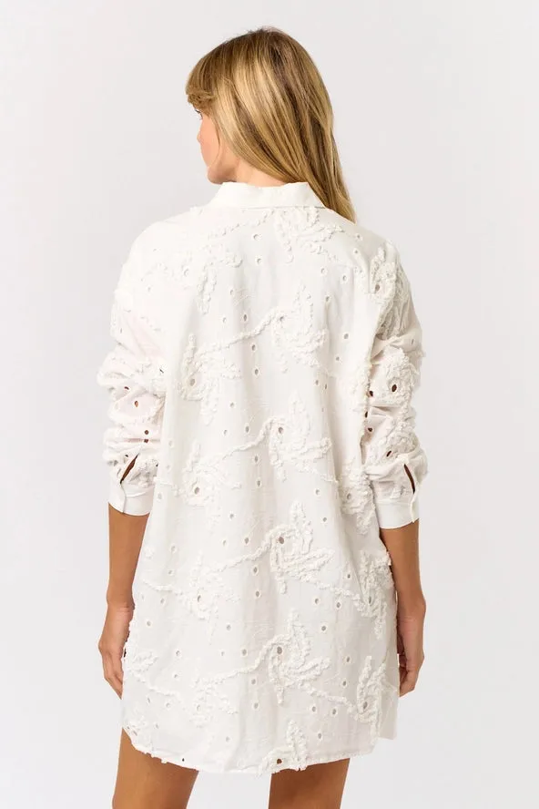 COLLAR LONG SLEEVE BUTTON DOWN DRESS