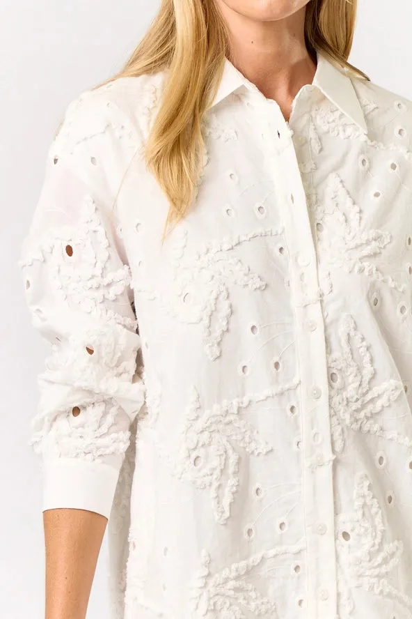 COLLAR LONG SLEEVE BUTTON DOWN DRESS