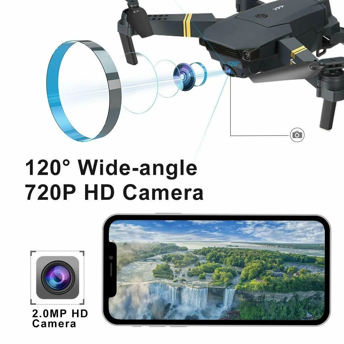 Cooligg FPV Wifi Drone With HD Camera Aircraft Foldable Quadcopter Selfie Toys