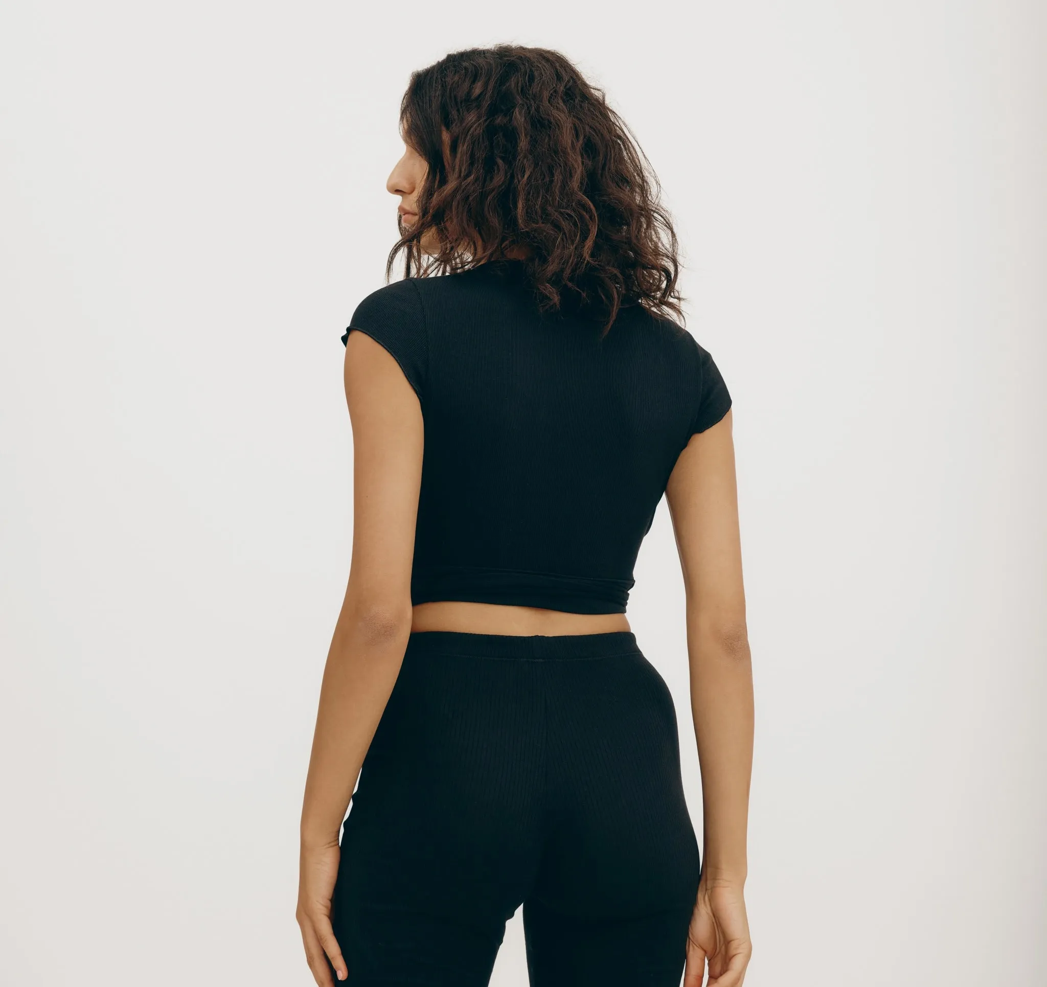 Core Rib Wrap Crop Top