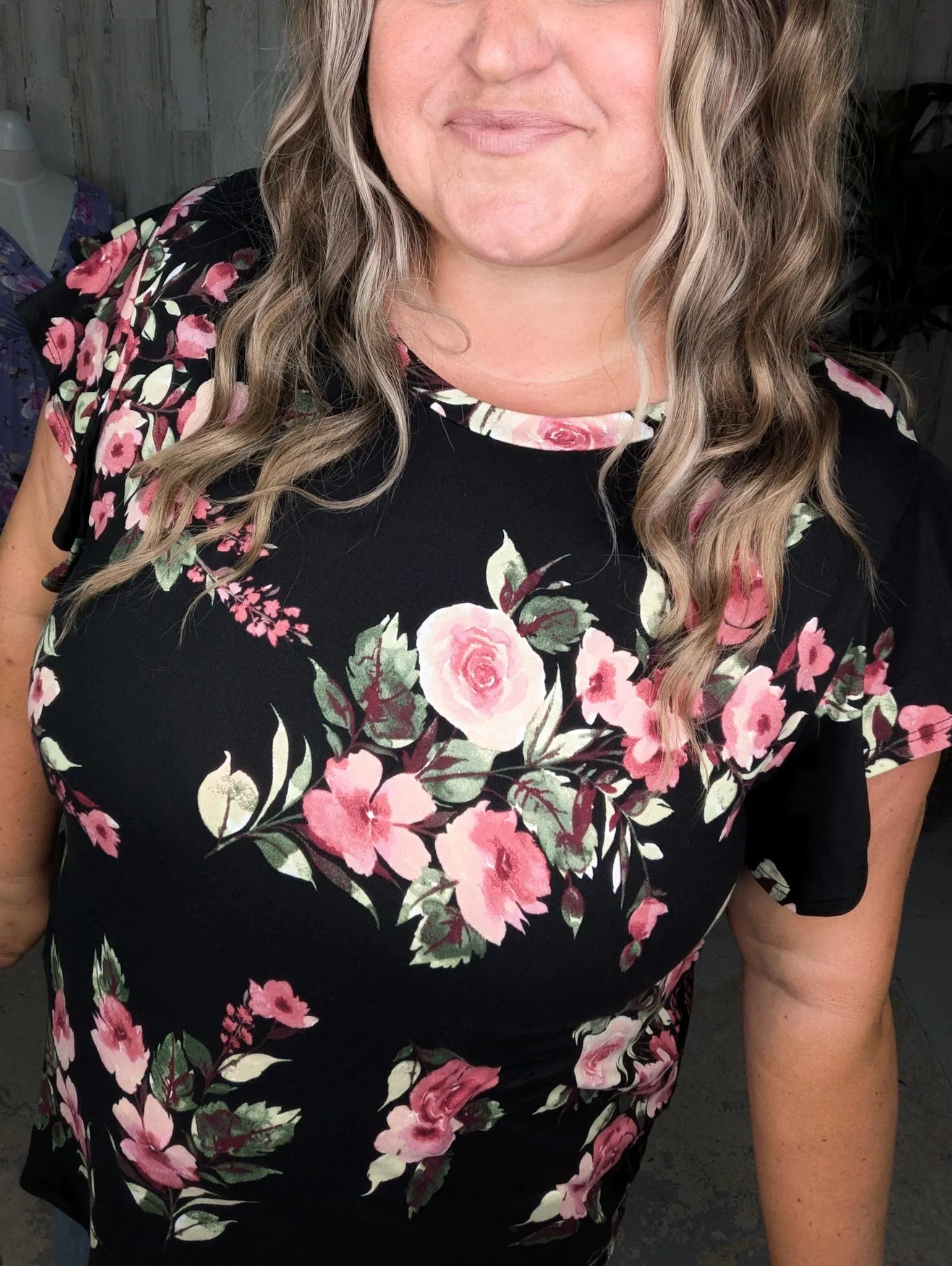 Corie Flutter Short Sleeve Top in Florals
