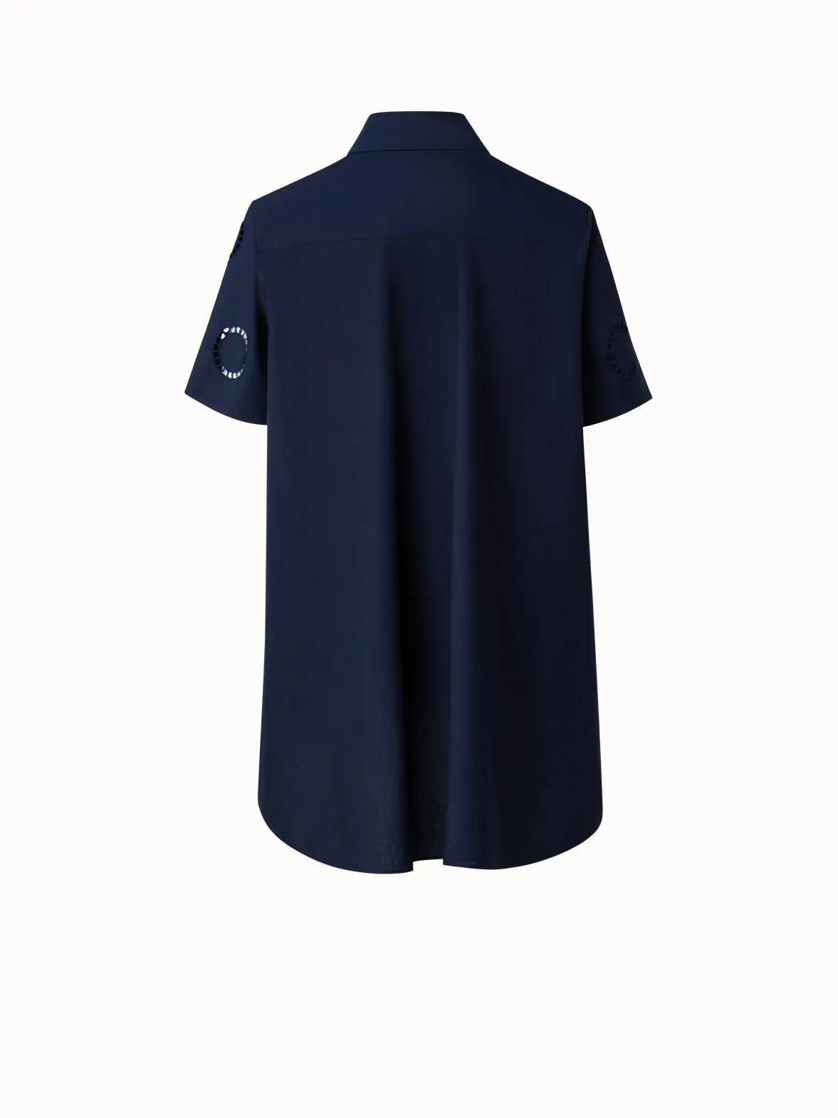 Cotton Blouse with Circle Embroidery
