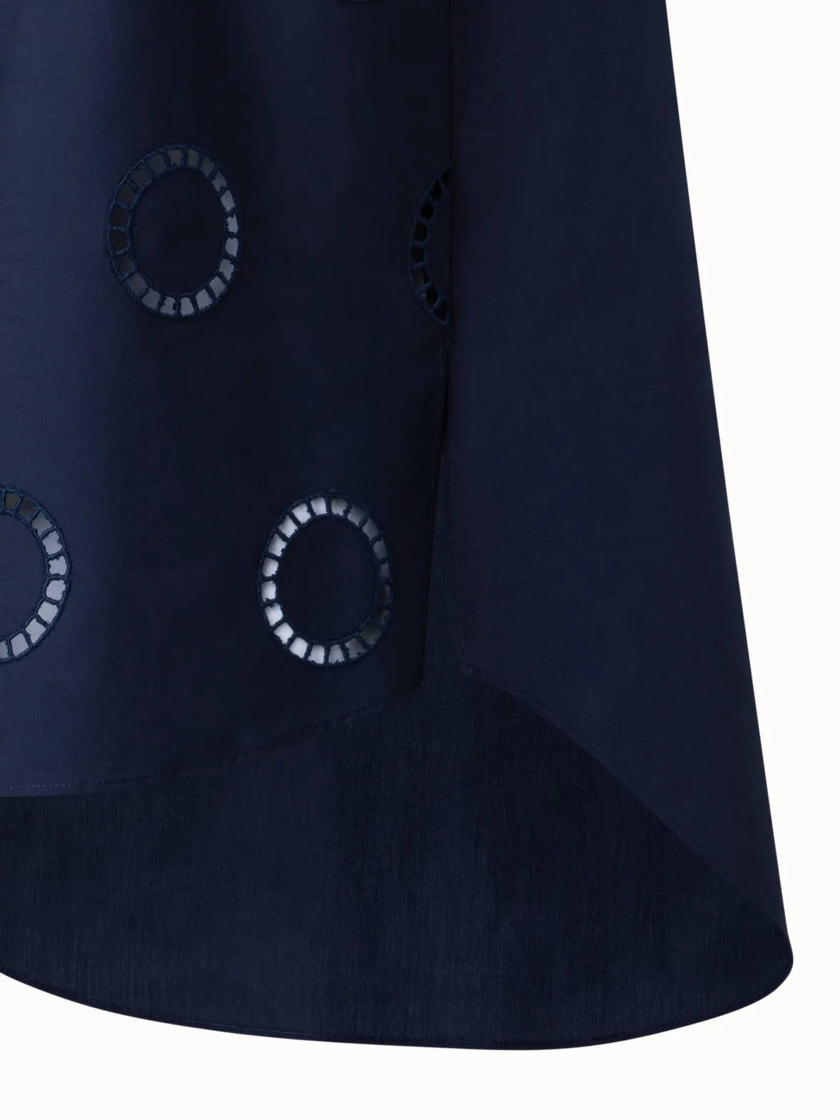 Cotton Blouse with Circle Embroidery
