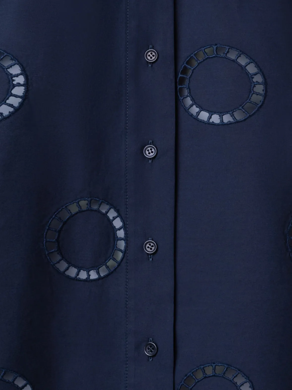 Cotton Blouse with Circle Embroidery