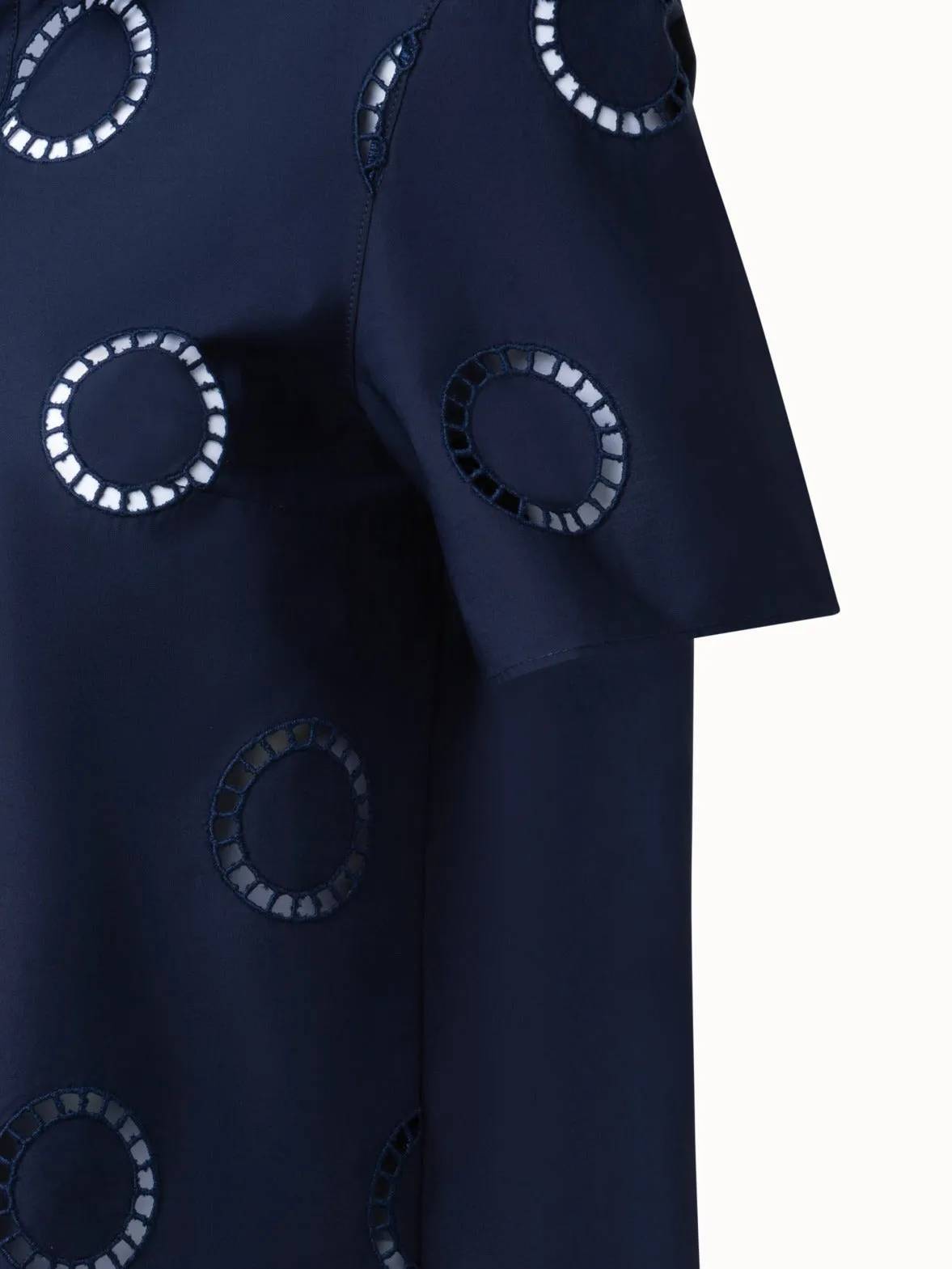 Cotton Blouse with Circle Embroidery
